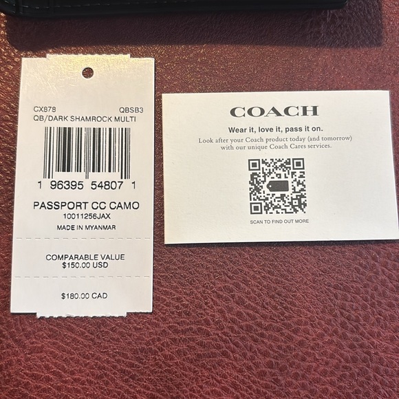 Coach Signature Camo ID Passport Holder, Camo, Unisex, NWT - Picture 4 of 5